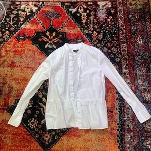 White Jcrew dress shirt with peplum detail (XS)